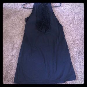 BCBG Black Ruffle Racerback Dress